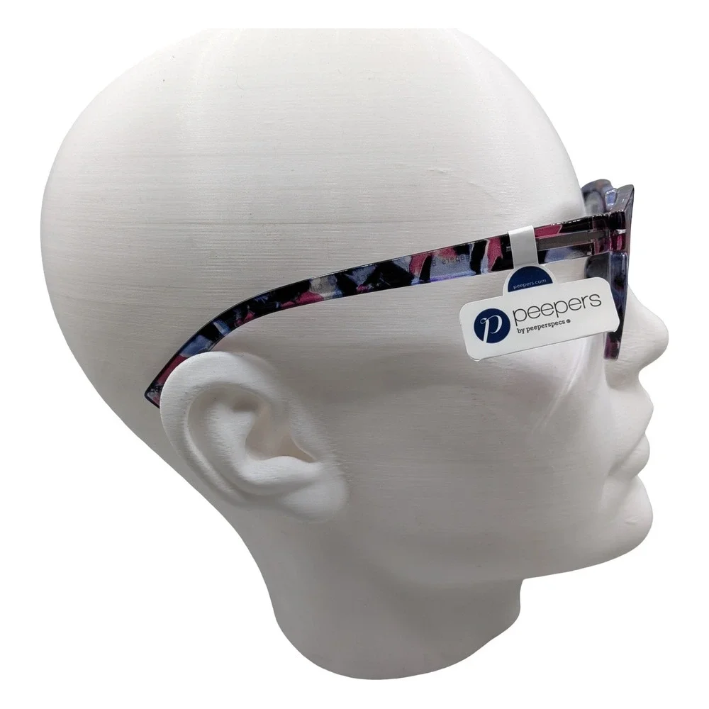Peepers To the Max Reading‎ Glasses Blue Light Pink Quartz +2.25 Square 04CBCA